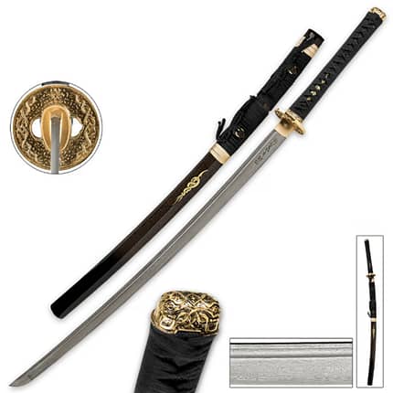Shikoto Black Kogane Dynasty Forged Katana Sword