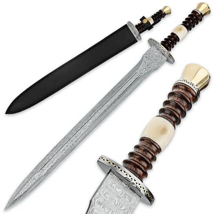 Legends In Renaissance Heartwood And Bone Damascus Sword